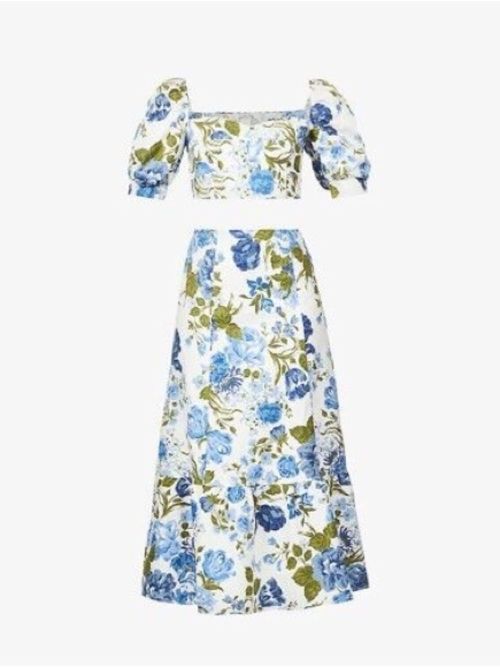 NWT Reformation Sunnie Lucca Two Piece Crop Top Midi Skirt Ruffle Women's Size 6 - Picture 5 of 16